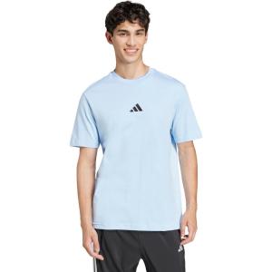 imageadidas Mens Essentials Small Logo Single Jersey TShirtBlueBlack