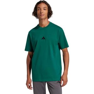 imageadidas Mens Essentials Small Logo Single Jersey TShirtCollegiate GreenBlack