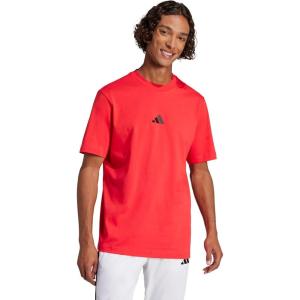 imageadidas Mens Essentials Small Logo Single Jersey TShirtPure RubyBlack