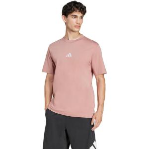 imageadidas Mens Essentials Small Logo Single Jersey TShirtWarm ClayWhite