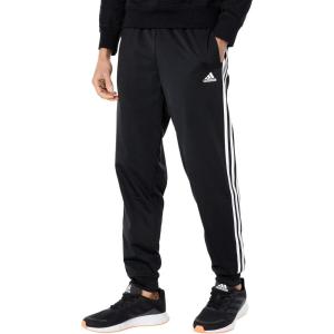 imageadidas Mens Essentials WarmUp Tricot 3Stripes Tapered Track PantsBlackWhite