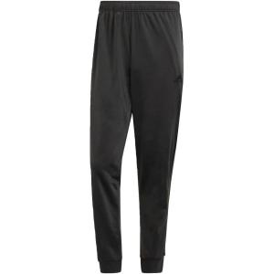 imageadidas Mens Essentials WarmUp Tricot 3Stripes Tapered Track PantsDark Grey HeatherBlack