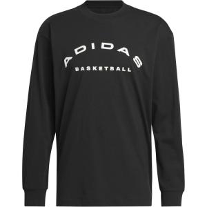 imageadidas Mens Select Long Sleeve Basketball TShirtBlackCloud White