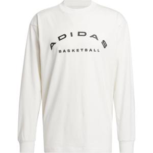 imageadidas Mens Select Long Sleeve Basketball TShirtCloud WhiteBlack