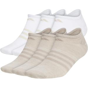 imageadidas Mens Superlite No Show Socks 6Pair Pack Low Profile Below AnkleAlumina BeigeLight BrownWhite