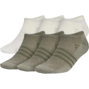 imageadidas Mens Superlite No Show Socks 6Pair Pack Low Profile Below AnkleOff WhitePutty GreyOlive Strata Green