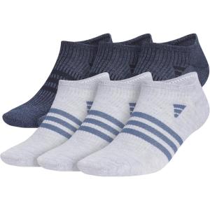imageadidas Mens Superlite No Show Socks 6Pair Pack Low Profile Below AnklePreloved Ink BlueLegend Ink BlueCool Light Heather