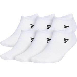 imageadidas Mens Superlite No Show Socks 6Pair Pack Low Profile Below AnkleWhiteBlack30