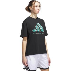 imageadidas Womens Basketball Camouflage Logo TShirtBlackPure Teal