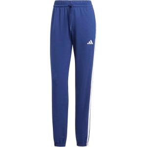 imageadidas Womens Essentials 3Stripes French Terry Cuffed PantsDark BlueWhite