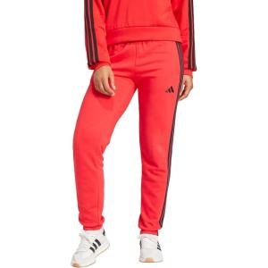 imageadidas Womens Essentials 3Stripes French Terry Cuffed PantsPure RubyBlack