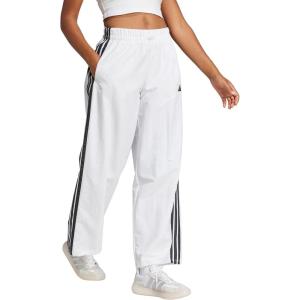 imageadidas Womens Essentials 3Stripes Woven Parachute PantsWhiteBlack