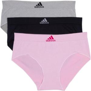 imageadidas womens Seamless Brief Panties 3packPink HeatherBlackHeather Grey