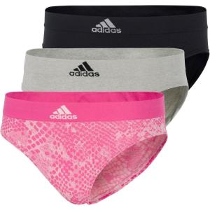 imageadidas womens Seamless Hipster Underwear 3 PackPink Snake MahoganyBlack