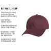 imageAdidas Mens Baseball Cap  Ultimate Adjustable Strapback Hat Relaxed Fit CottonAurora Ruby Red