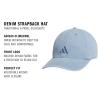 imageAdidas Mens Baseball Cap  Ultimate Adjustable Strapback Hat Relaxed Fit CottonLight Blue Denim