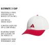 imageAdidas Mens Baseball Cap  Ultimate Adjustable Strapback Hat Relaxed Fit CottonOff WhiteActive Maroon30