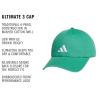 imageAdidas Mens Baseball Cap  Ultimate Adjustable Strapback Hat Relaxed Fit CottonSemi Court GreenWhite30