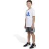 imageadidas Boys Short Sleeve Cotton Bos Ghost Logo TshirtWhite With Blue