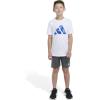 imageadidas Boys Short Sleeve Cotton Bos Ghost Logo TshirtWhite With Blue