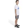 imageadidas Boys Short Sleeve Cotton Bos Ghost Logo TshirtWhite With Blue