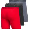 imageadidas Mens Microfiber Boxer Briefs Underwear Multipack Athletic StretchFitBetter ScarletBlackOnix Grey