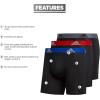 imageadidas Mens Microfiber Boxer Briefs Underwear Multipack Athletic StretchFitBlackCollegiate Royal BlueScarlet Redperformance