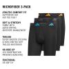 imageadidas Mens Microfiber Boxer Briefs Underwear Multipack Athletic StretchFitBlackLucid AquamarinePure Orange