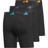 imageadidas Mens Microfiber Boxer Briefs Underwear Multipack Athletic StretchFitBlackLucid AquamarinePure Orange