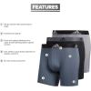 imageadidas Mens Microfiber Boxer Briefs Underwear Multipack Athletic StretchFitBlackOnix GreyGrey