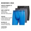 imageadidas Mens Microfiber Boxer Briefs Underwear Multipack Athletic StretchFitRay BlueOnix GreyBlack