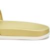 imageadidas Unisex Adult Adilette Comfort Slide SandalWhiteWhiteGold Metallic