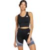 imageadidas Womens Train Essentials 3Stripes Cropped Tank TopBlackWhite