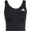 imageadidas Womens Train Essentials 3Stripes Cropped Tank TopBlackWhite