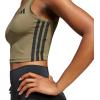imageadidas Womens Train Essentials 3Stripes Cropped Tank TopOlive StrataBlack