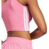 imageadidas Womens Train Essentials 3Stripes Cropped Tank TopPink FusionWhite
