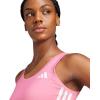 imageadidas Womens Train Essentials 3Stripes Cropped Tank TopPink FusionWhite
