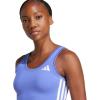 imageadidas Womens Train Essentials 3Stripes Cropped Tank TopSemi Cobalt BlueWhite