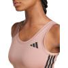 imageadidas Womens Train Essentials 3Stripes Cropped Tank TopWarm ClayBlack