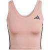 imageadidas Womens Train Essentials 3Stripes Cropped Tank TopWarm ClayBlack