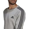 imageadidas mens Essentials Fleece 3stripes SweatshirtMedium Grey HeatherBlack