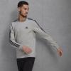 imageadidas mens Essentials Fleece 3stripes SweatshirtMedium Grey HeatherBlack