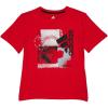 imageadidas Boys Short Sleeve Cotton Sports Ball 22 Screen TShirtVivid Red
