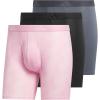 imageadidas Mens Microfiber Boxer Briefs Underwear Multipack Athletic StretchFitAdi Summit Clear Pinktrue PinkBlackOnix Grey
