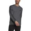 imageadidas mens Essentials Fleece 3stripes SweatshirtDark Grey HeatherBlack