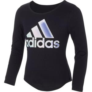 imageAdidas Girls Long Sleeve Scoop Neck Graphic TeeBlack With Multicolor