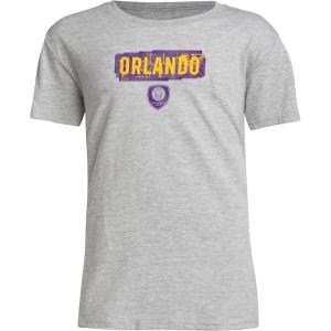 imageAdidas Unisex Kids Orlando City Sc MLS Short Sleeve TShirtMedium Grey Heather Orlando City Sc