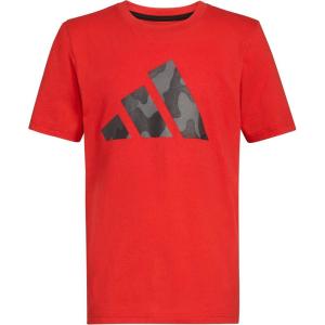 imageadidas Boys Short Sleeve Cotton Bos Ghost Logo TshirtBetter Scarlet