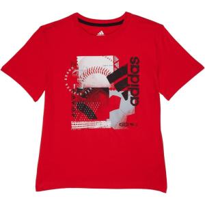 imageadidas Boys Short Sleeve Cotton Sports Ball 22 Screen TShirtVivid Red