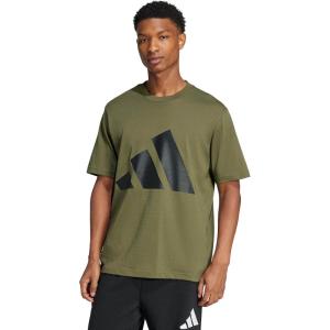 imageadidas Mens Essentials Big Logo TShirtOlive StrataBlack